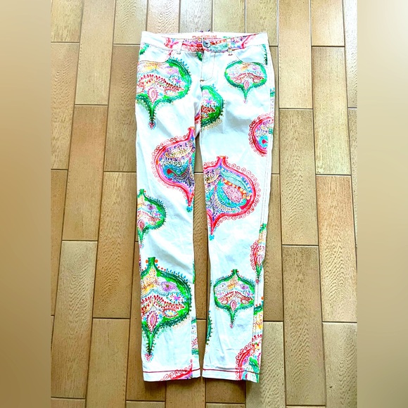 Women’s DESIGUAL paisley LORISE stretch DENIM PREMIUM JEANS! Size: 28 EUC - Picture 2 of 10